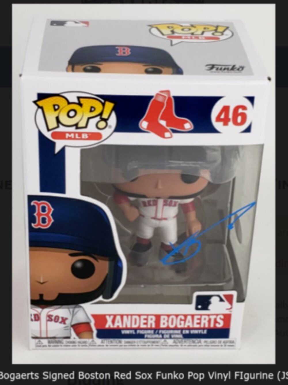 Xander Bogaerts signed Funko Pop! Vinyl: MLB Boston Red Sox #46 w/JSA COA